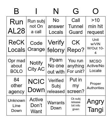 01/15/22 Bingo Card