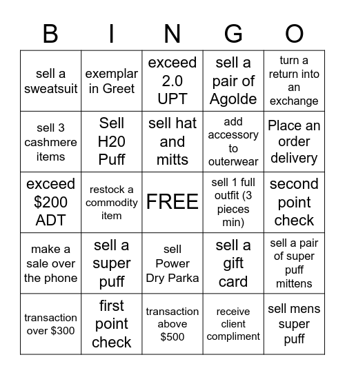 305 BINGO Card