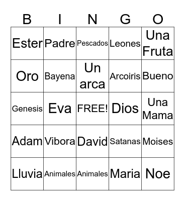 Bible Bingo ! Bingo Card