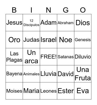 Bible Bingo ! Bingo Card