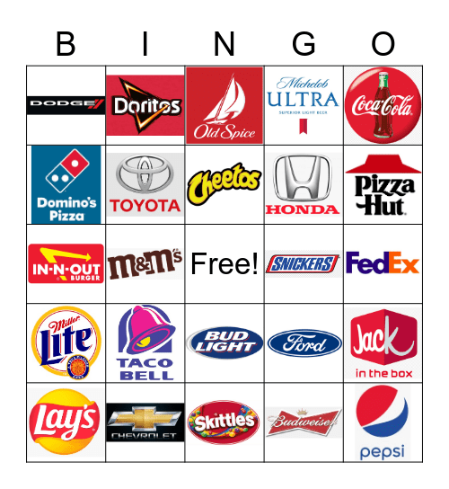 Plaza Big Game Commercial Bingo Card