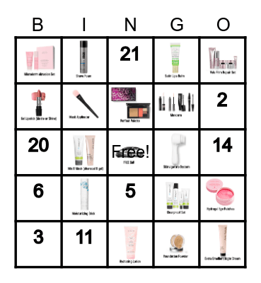 Mary Kay Bingo Card