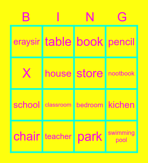 piggy Bingo Card