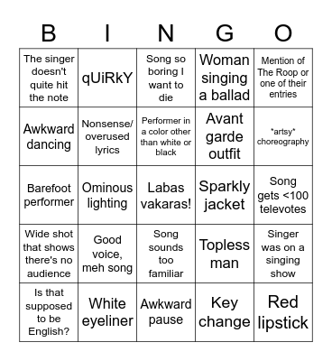 Pabandom iš naujo! 2022 Bingo Card