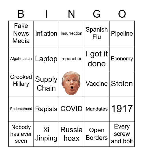 Trump Bingo Card