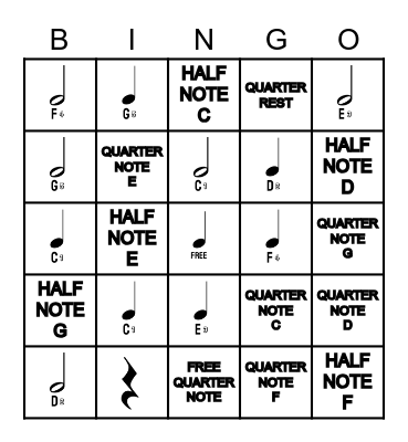 Piano Bingo! Bingo Card