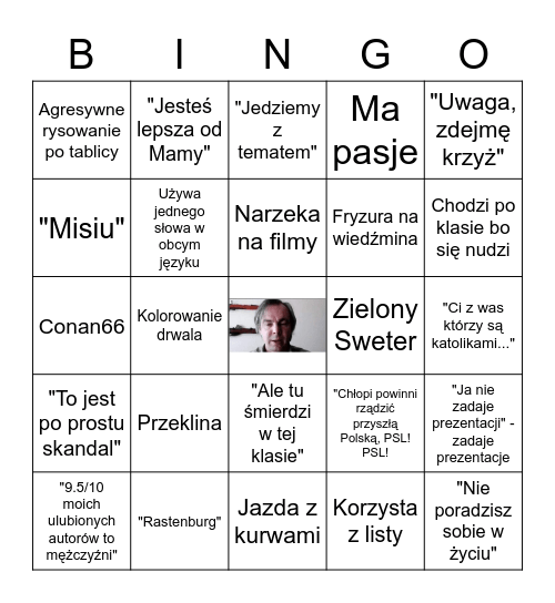 Pryw Gim Bingo Card