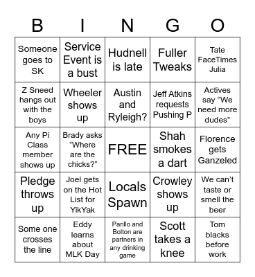 MLK DAY DARTY Bingo Card