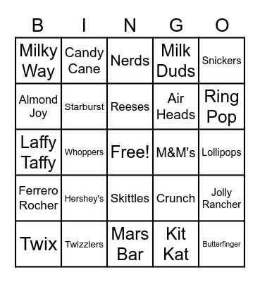 Candyland Bingo! Bingo Card