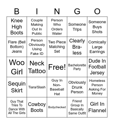 Downtown Bingo Card