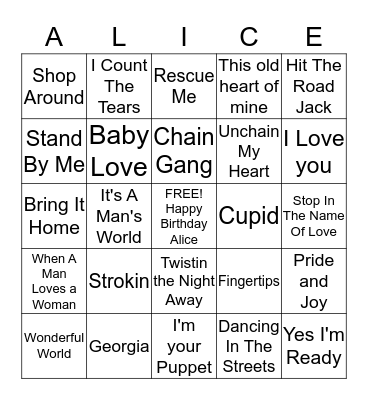 Down Home Blues and R&B  Birthday Bingo Card
