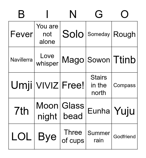 The beginning of love Bingo Card