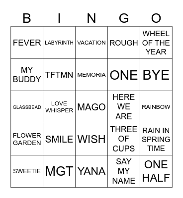 The Beginning Of Love Bingo Card
