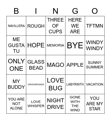 THE BEGINNING OF LOVE Bingo Card