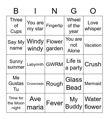 The Beginning of Love Bingo Card