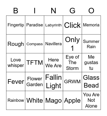The Beginning Of Love Bingo Card