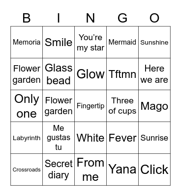 THE BEGINNING OF LOVE Bingo Card