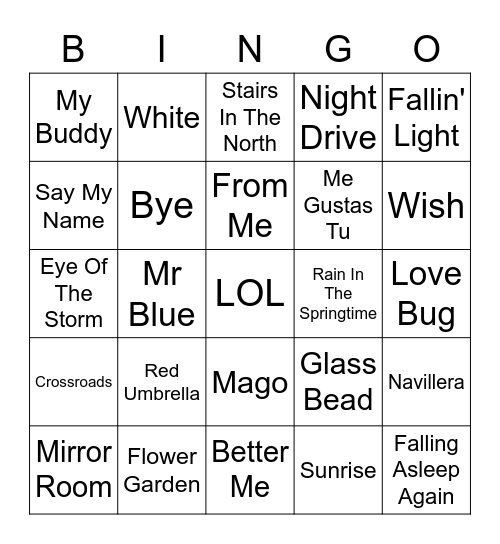 The Beginning Of Love Bingo Card
