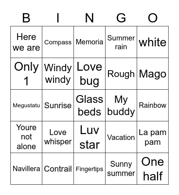 The beginning of love Bingo Card