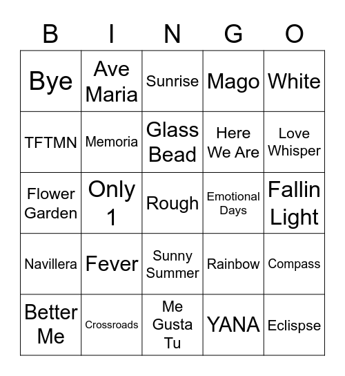 THE BEGINNING OF LOVE Bingo Card
