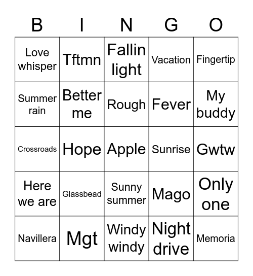 BEGINNING OF LOVE Bingo Card
