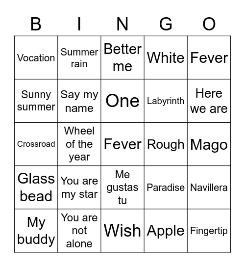 Bingo Card