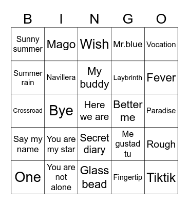 The beginning of love Bingo Card
