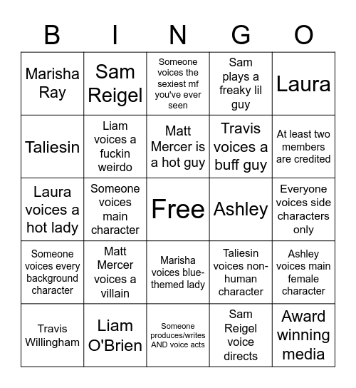CR is in Everything Bingo Card