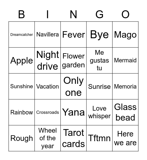 The beginning of love Bingo Card