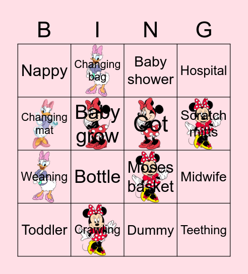 Rosie's Baby Shower Bingo Card