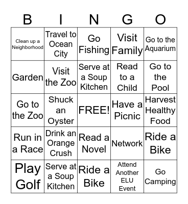 Big Plans Bingo! Bingo Card