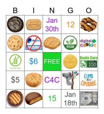 Cookies 2022 Bingo Card