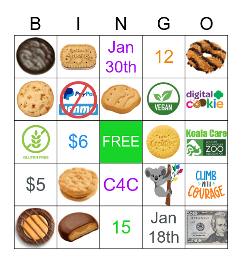 Cookies 2022 Bingo Card