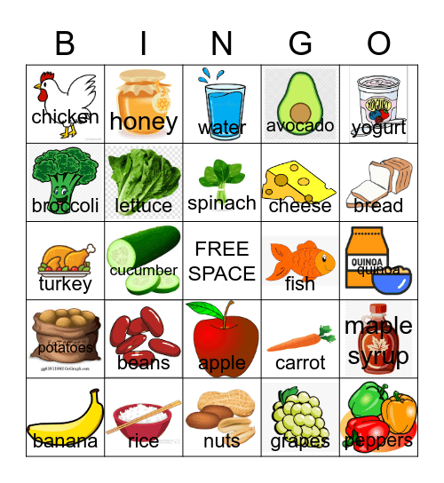 HEALTHY CHOICES Bingo Card