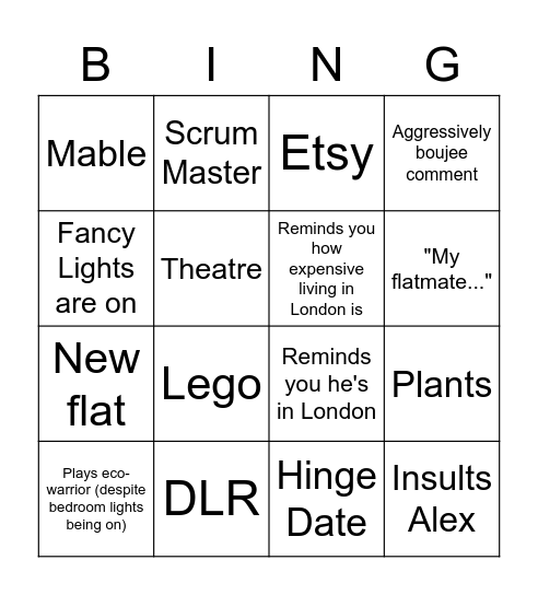 Henry Longstaff Bingo Card