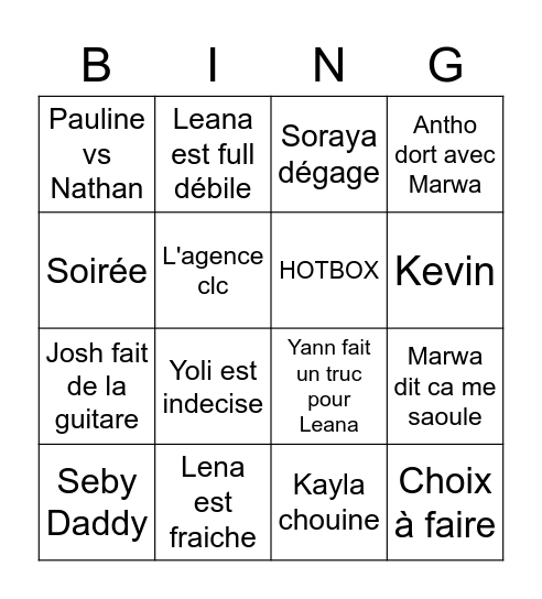 BINGOMADA Bingo Card