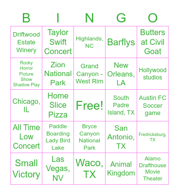Katrina's Bridal Shower Bingo Card