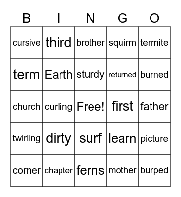 Unit 9 Week 2 Bingo Card