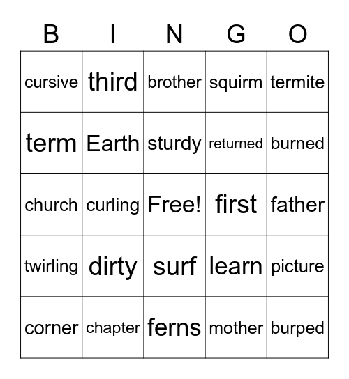 Unit 9 Week 2 Bingo Card