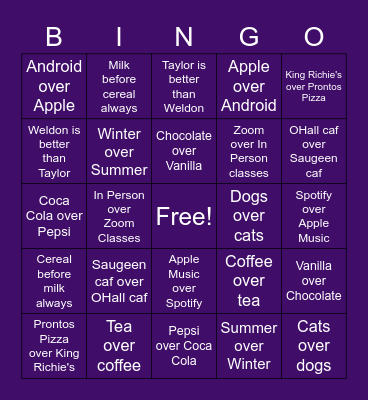 WIS Exec Social: Voice Your Opinion! Bingo Card