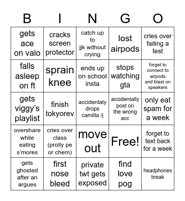 2022 Bingo Card