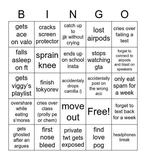 2022 Bingo Card