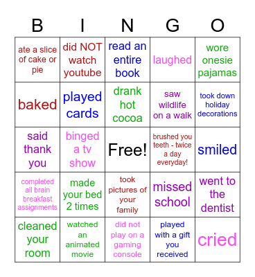 Welcome Back - Distance Learning Bingo Card
