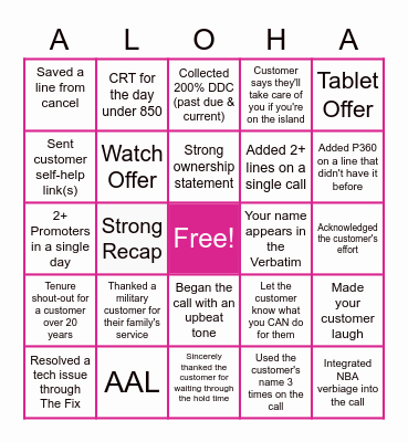 C6 Nights Bingo!! Bingo Card