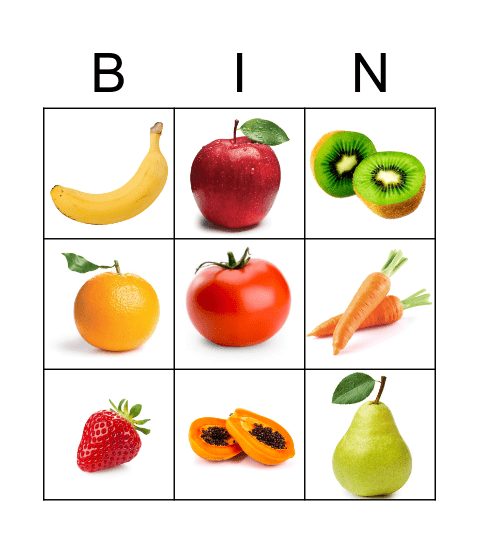 FOOD COUNT Bingo Card