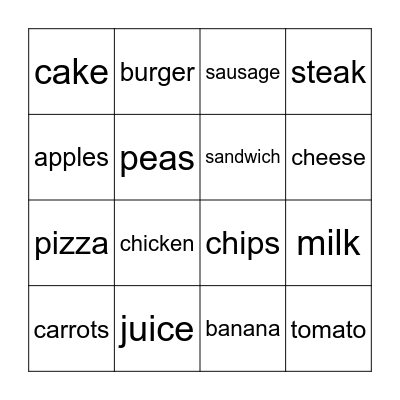Lunchtime Bingo Card