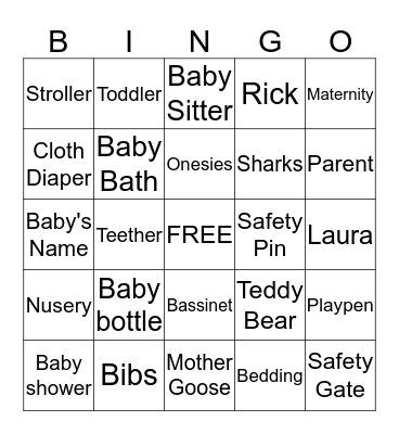 BABY SHOWER BINGO Card