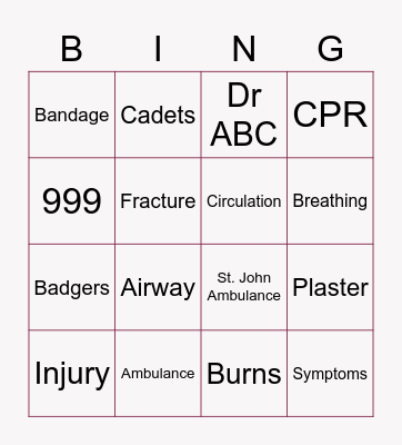 Badger Bingo Card