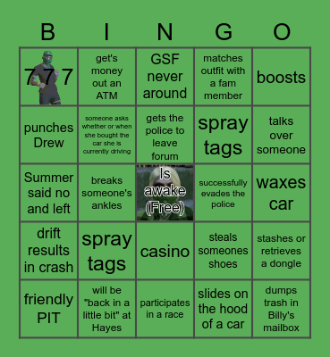 Summer Bingo Card