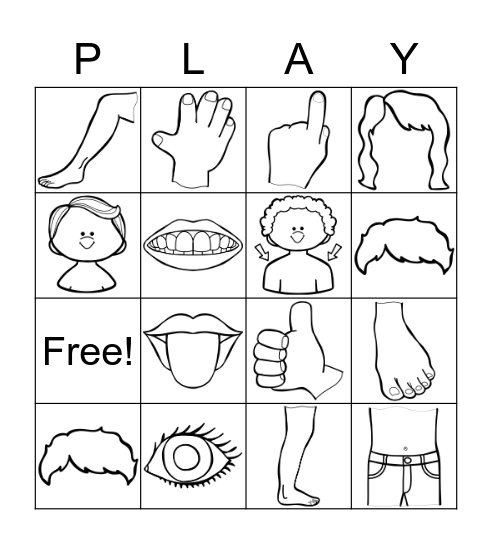 BODY PARTS Bingo Card